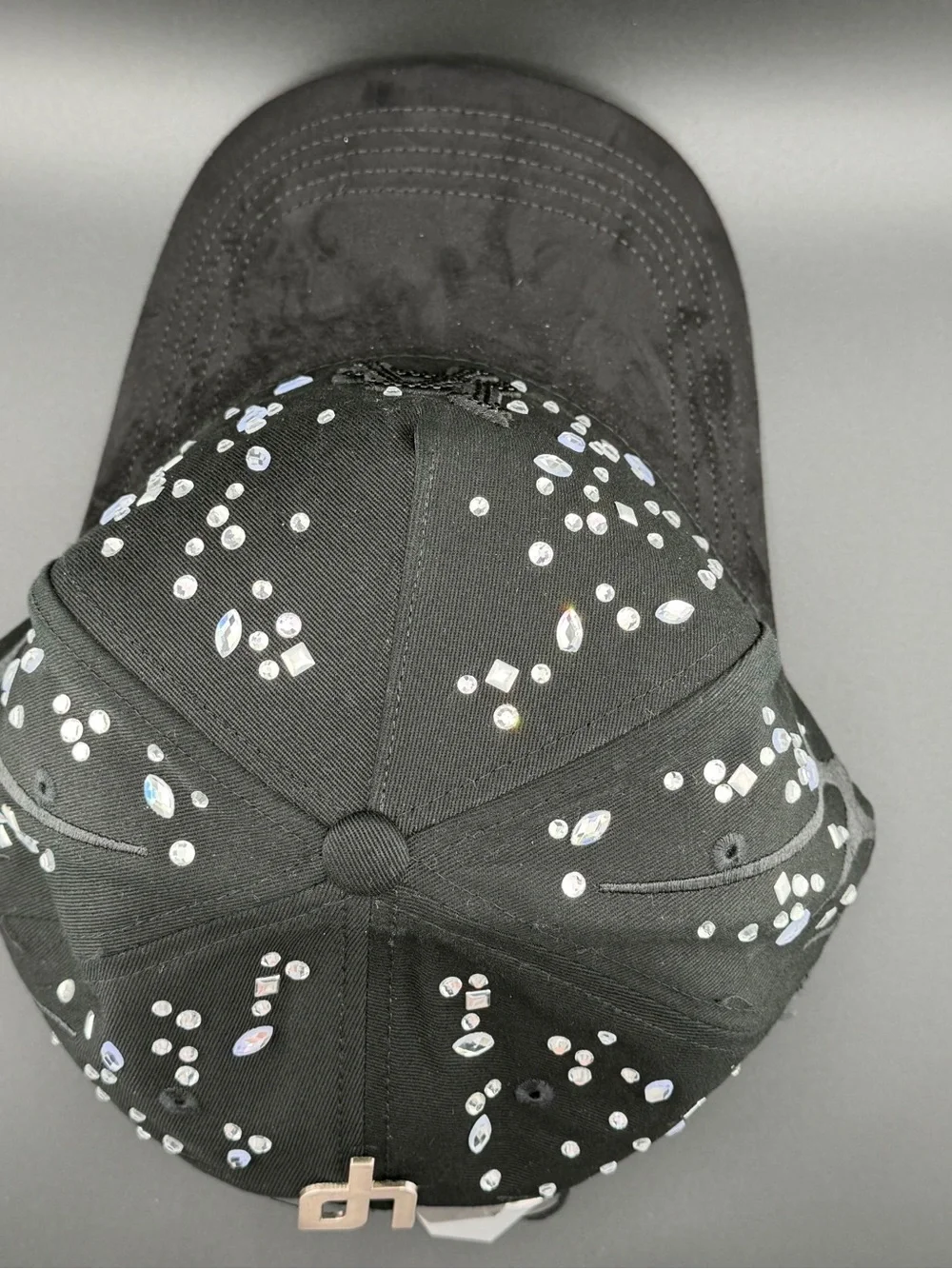 Black Rhinestone LA Baseball Cap